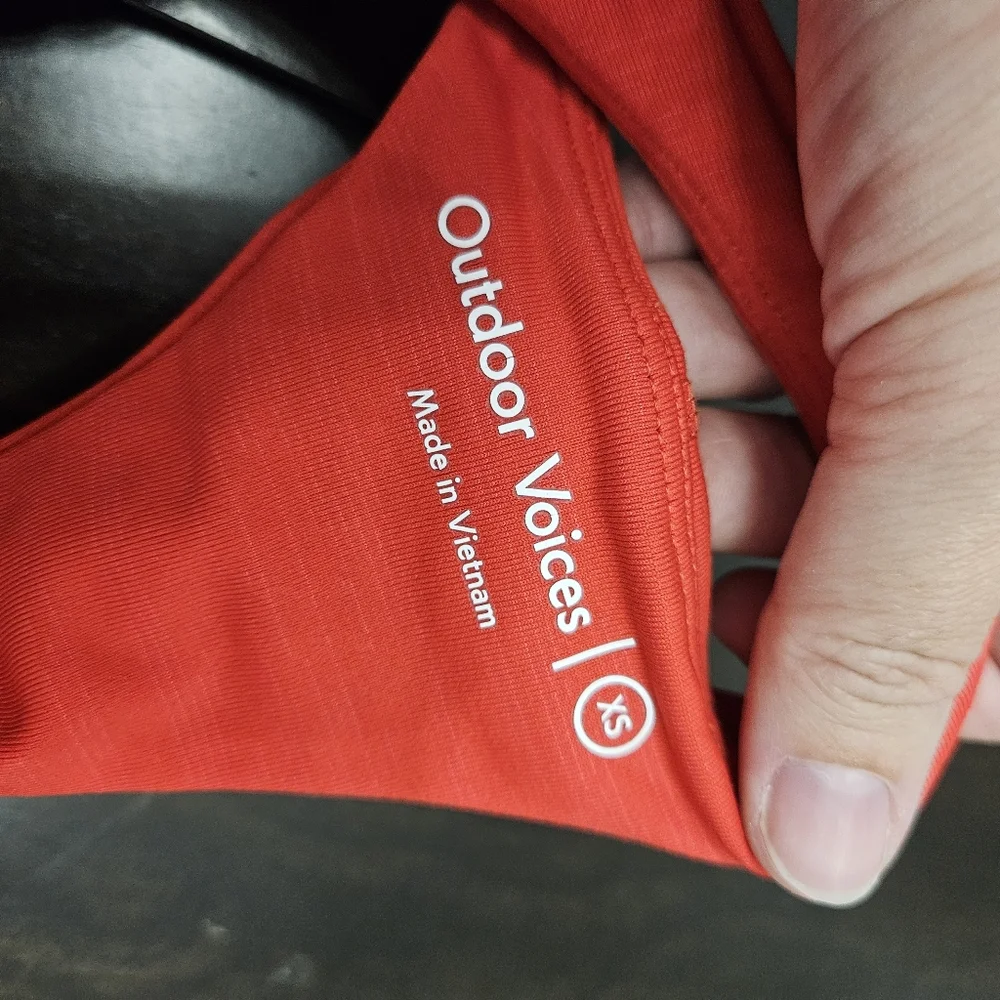 Outdoor Voices TechSweat Move Free Crop Top Bra and leggings red xs - Picture 14 of 14